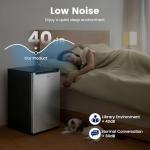 BANGSON 2.1 Cu.ft Upright Freezer, Compact Mini Freezer with Reversible Door, Adjustable Thermostat, Removable Shelves,Small Freezer for Dorm/Office/Apartment, Silver