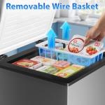 Chest Freezer - 3.5 Cubic Feet Compact Deep Freezer Small Freezer 7 Adjustable Temperature with Removable Basket, Energy Saving Super Quiet for Garage, Office, Kitchen, or Apartment, Gray