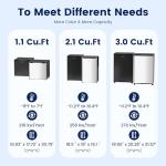 BANGSON 2.1 Cu.ft Upright Freezer, Compact Mini Freezer with Reversible Door, Adjustable Thermostat, Removable Shelves,Small Freezer for Dorm/Office/Apartment, Silver