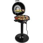 Electric Grill Outdoor, CUSIMAX Electric BBQ Grill, 1600W Portable BBQ with Lid for Cookouts, BBQ Gatherings, Small Spaces, Adjustable Heat, Removable Stand Grill, Oil Collector