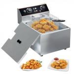 6.3 QT Commercial Deep Fryer,Stainless Steel Countertop Electric Deep Fryer with Basket, Easy to Clean,1500W