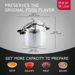 Universal (Large) 15.8-Quart Aluminum Pressure Cooker for Professional Use – Commercial-Grade, 1 Safety Valve, Reinforced Handles, Easy-Open Lid, – Ideal for Large Kitchens, and Restaurants