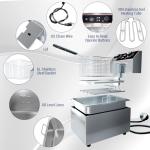 6.3 QT Commercial Deep Fryer,Stainless Steel Countertop Electric Deep Fryer with Basket, Easy to Clean,1500W