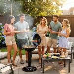 Electric Grill Outdoor, CUSIMAX Electric BBQ Grill, 1600W Portable BBQ with Lid for Cookouts, BBQ Gatherings, Small Spaces, Adjustable Heat, Removable Stand Grill, Oil Collector