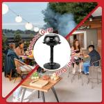 Electric Grill Outdoor, CUSIMAX Electric BBQ Grill, 1600W Portable BBQ with Lid for Cookouts, BBQ Gatherings, Small Spaces, Adjustable Heat, Removable Stand Grill, Oil Collector