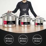 Universal (Large) 15.8-Quart Aluminum Pressure Cooker for Professional Use – Commercial-Grade, 1 Safety Valve, Reinforced Handles, Easy-Open Lid, – Ideal for Large Kitchens, and Restaurants