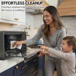 VAL CUCINA Non-Toxic Enamel Interior Air Fryer Toaster Oven Combo, 26.3 QT Countertop Convection Oven 10-in-1, Infrared Heating, Fits 12” Pizza & 6-Slice Toast, Easy Clean Enamel Baking Pan Included