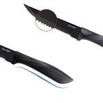 dearithe Steak Knives Set of 12,Serrated Black Serrated Stainless Steel Sharp Blade Steak Knife Set, 4.5 Inches, For Restaurant Tableware Kitchen Camping