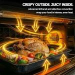 VAL CUCINA Non-Toxic Enamel Interior Air Fryer Toaster Oven Combo, 26.3 QT Countertop Convection Oven 10-in-1, Infrared Heating, Fits 12” Pizza & 6-Slice Toast, Easy Clean Enamel Baking Pan Included