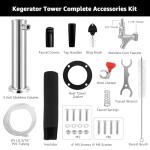 Imaictuu Kegerator Tower Single Tap Beer Tower Kegerator Parts, 3 Inches Stainless Steel Beer Dispenser Includes Pre-Assembled Hose and Self-Closing Faucet
