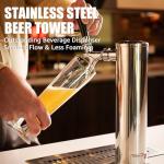Imaictuu Kegerator Tower Single Tap Beer Tower Kegerator Parts, 3 Inches Stainless Steel Beer Dispenser Includes Pre-Assembled Hose and Self-Closing Faucet