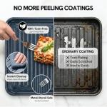 VAL CUCINA Non-Toxic Enamel Interior Air Fryer Toaster Oven Combo, 26.3 QT Countertop Convection Oven 10-in-1, Infrared Heating, Fits 12” Pizza & 6-Slice Toast, Easy Clean Enamel Baking Pan Included