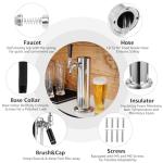 Imaictuu Kegerator Tower Single Tap Beer Tower Kegerator Parts, 3 Inches Stainless Steel Beer Dispenser Includes Pre-Assembled Hose and Self-Closing Faucet