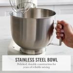 Martha Stewart  Tilt-Head Stand Mixer, 12 Speed, 5.3QT Stainless Steel Bowl, Splash Guard with Pour Chute, Whisk, Dough Hook, Flat Beater, Electric Kitchen Baking Mixer, Bread, Cake, Whip, Linen White