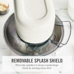 Martha Stewart  Tilt-Head Stand Mixer, 12 Speed, 5.3QT Stainless Steel Bowl, Splash Guard with Pour Chute, Whisk, Dough Hook, Flat Beater, Electric Kitchen Baking Mixer, Bread, Cake, Whip, Linen White