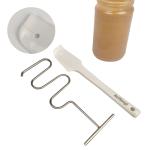Natrual Peatnut butter stirrer kit,includes silicone scraper, nut butter mixer with handle, stirrer tool for mixing various butter,almond, peanut & jam