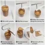 Natrual Peatnut butter stirrer kit,includes silicone scraper, nut butter mixer with handle, stirrer tool for mixing various butter,almond, peanut & jam