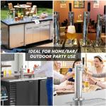 Imaictuu Kegerator Tower Single Tap Beer Tower Kegerator Parts, 3 Inches Stainless Steel Beer Dispenser Includes Pre-Assembled Hose and Self-Closing Faucet