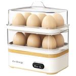 Evoloop Rapid Egg Cooker Electric 12 Eggs Capacity, Soft, Medium, Hard Boiled, Poached, Omelet Maker Egg Poacher & Vegetable Steamer, BPA Free Tray（white）