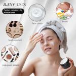 Patelai 4 Pieces Round Wide-mouth Leak Proof Plastic Container Jars with Lids for Travel Storage Makeup Beauty Products Face Creams Oils Salves Ointments DIY Making(4 Ounce,Pure Black)