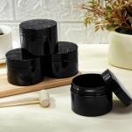 Patelai 4 Pieces Round Wide-mouth Leak Proof Plastic Container Jars with Lids for Travel Storage Makeup Beauty Products Face Creams Oils Salves Ointments DIY Making(4 Ounce,Pure Black)