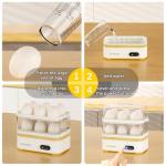 Evoloop Rapid Egg Cooker Electric 12 Eggs Capacity, Soft, Medium, Hard Boiled, Poached, Omelet Maker Egg Poacher & Vegetable Steamer, BPA Free Tray（white）