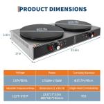 Garvee Electric Crepe Maker,3400 w 110 v Flat Plate Crepe Griddle with Double Plate and Temp Control,Non-Stick Commercial Crepe Machine for Home and Commercial Use