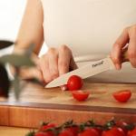 hecef Knife Set of 3, Stainless Steel Blade with Non-stick Coating, Sharp Kitchen Knives Includes Santoku, Utility, Paring Knives