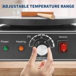 Garvee Electric Crepe Maker,3400 w 110 v Flat Plate Crepe Griddle with Double Plate and Temp Control,Non-Stick Commercial Crepe Machine for Home and Commercial Use