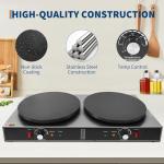 Garvee Electric Crepe Maker,3400 w 110 v Flat Plate Crepe Griddle with Double Plate and Temp Control,Non-Stick Commercial Crepe Machine for Home and Commercial Use