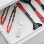 Starfrit Little Beaver Can Opener - Safe - Holds and Leaves No Sharp Edges on Lid - Comfort Grip - 3 year warranty - Red