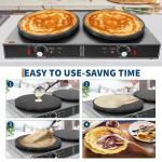 Garvee Electric Crepe Maker,3400 w 110 v Flat Plate Crepe Griddle with Double Plate and Temp Control,Non-Stick Commercial Crepe Machine for Home and Commercial Use
