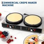 Garvee Electric Crepe Maker,3400 w 110 v Flat Plate Crepe Griddle with Double Plate and Temp Control,Non-Stick Commercial Crepe Machine for Home and Commercial Use