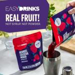 Easy Drinks - Pouch Master - Pack of 5 Fruit Mix Cocktail Mixer - Non-Alcoholic, Not Syrup, Not Powder Drink Mix - Made with Real Fruit with Pieces - Prepares Up to 10 Cocktails or Mocktails - 17.5oz