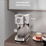 Gevi Commercial Espresso and Coffee Makers, Professional 20 Bar Espresso Maker with Milk Frother, Stainless Steel Expresso Coffee Machines for Home, Compact Cappuccino Machine, Great Gift