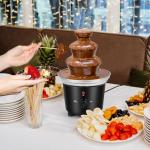 Chocolate Fountain Machine - VAlinks 3 Tiers Electric Melting Machine Fountain, Mini Stainless Steel Chocolate Fondue Fountain for Parties, Melts Cheese, BBQ Sauce, Liqueurs