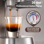 Gevi Commercial Espresso and Coffee Makers, Professional 20 Bar Espresso Maker with Milk Frother, Stainless Steel Expresso Coffee Machines for Home, Compact Cappuccino Machine, Great Gift