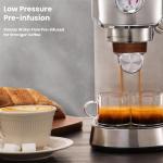 Gevi Commercial Espresso and Coffee Makers, Professional 20 Bar Espresso Maker with Milk Frother, Stainless Steel Expresso Coffee Machines for Home, Compact Cappuccino Machine, Great Gift