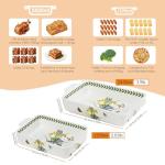 ACMLIFE Ceramic Casserole Dish Set, Ceramic Baking Dish for Oven, Casserole Dish Bakeware Set, Casserole Dishes for Oven, Lasagna Pan, Large Baking Dishes with Handles, Microwave, Dishwasher Safe, Gift Packaging Floral 2 Pcs Set(13"x8"+10.3"x6.3") (Iris)