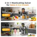 WETIE Cold Press Juicer, Slow Masticating Juicers Machines with Touch Screen, Adjustable Juicing Pressure, 99% Juice Yield, 3.54'' Wide Chute Juicer Extractor, Easy to Clean with Brush & Recipes