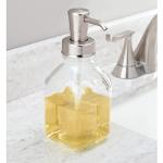 mDesign Square Glass Soap Dispenser Pump - 2 Pack