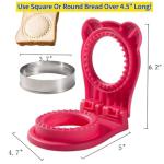 CHICHAUS Uncrustable Sandwich Maker,Sandwiches Pocket Circle Shape 3.7Inch Sandwich Cutter and Sealer,Sandwich Cutter for Kids Breakfast and lunchboxes (Rose Red)