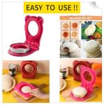 CHICHAUS Uncrustable Sandwich Maker,Sandwiches Pocket Circle Shape 3.7Inch Sandwich Cutter and Sealer,Sandwich Cutter for Kids Breakfast and lunchboxes (Rose Red)