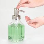 mDesign Square Glass Soap Dispenser Pump - 2 Pack