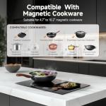 AMZCHEF Induction Cooktop 2 Burners 1800W, Built-in & Countertop Electric Cooktop with 9 Power Levels, 110V-120V Double Induction Stove with Plug, 99-min Timer, Safety Lock, Ceramic Glass