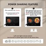 AMZCHEF Induction Cooktop 2 Burners 1800W, Built-in & Countertop Electric Cooktop with 9 Power Levels, 110V-120V Double Induction Stove with Plug, 99-min Timer, Safety Lock, Ceramic Glass