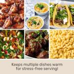 HomeCraft HCRTSCO15SS Triple Round Oval 1.5 Quart Stainless Steel Cooker Buffet with Adjustable Temperature Control, Removable Lids & Spoon Rests, Perfect for Dinner, Appetizers