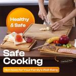 AN68 Acacia Wood Cutting Board Set of 3 – 2-in-1 Reversible Butcher Blocks & Serving Trays with Juice Groove, 100% Natural Hardwood, Multi-Size, Gift Box Ready