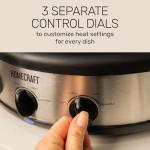 HomeCraft HCRTSCO15SS Triple Round Oval 1.5 Quart Stainless Steel Cooker Buffet with Adjustable Temperature Control, Removable Lids & Spoon Rests, Perfect for Dinner, Appetizers