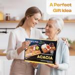 AN68 Acacia Wood Cutting Board Set of 3 – 2-in-1 Reversible Butcher Blocks & Serving Trays with Juice Groove, 100% Natural Hardwood, Multi-Size, Gift Box Ready